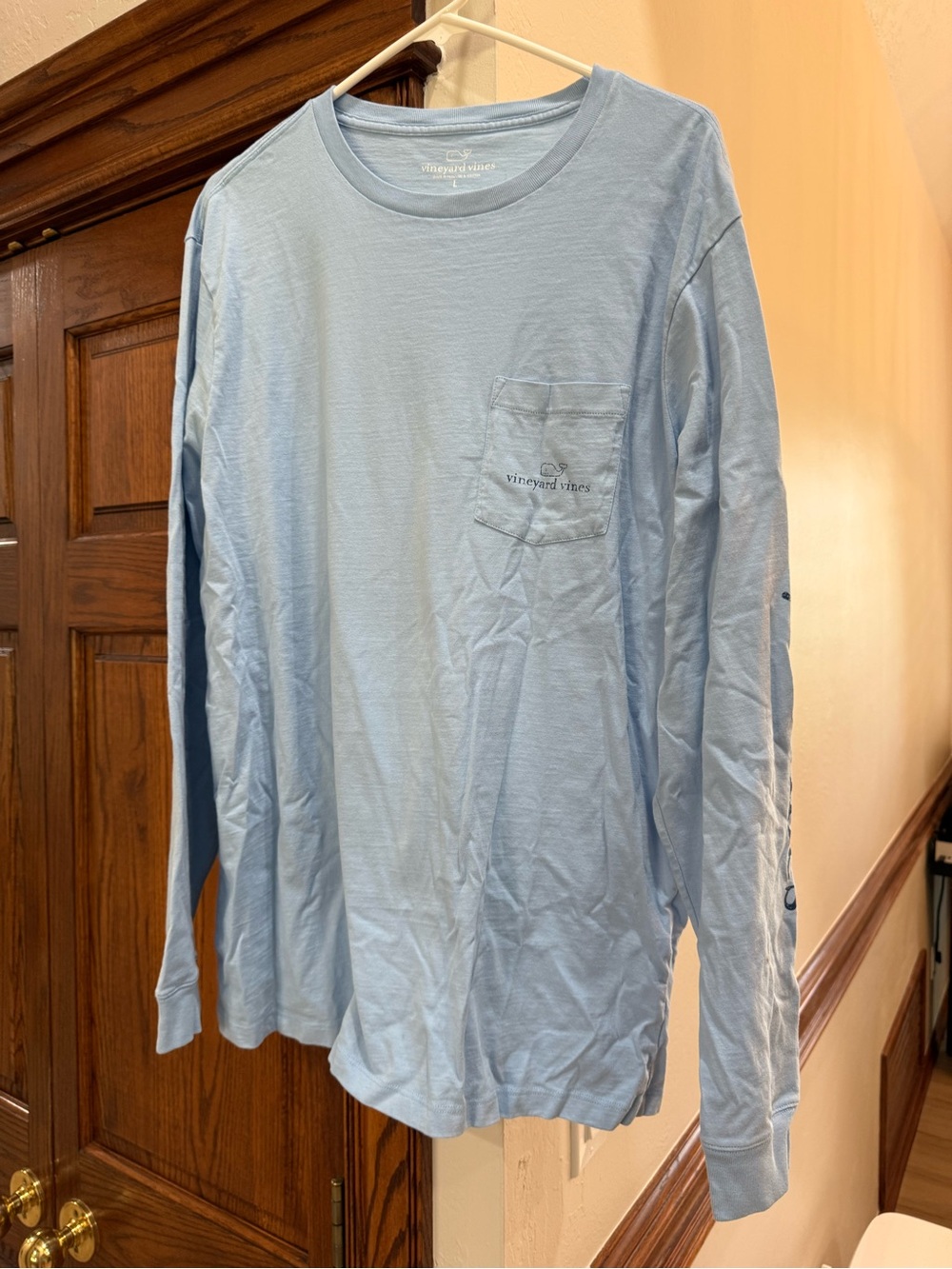 Vineyard Vines Light Blue Long-Sleeve Pocket Tee